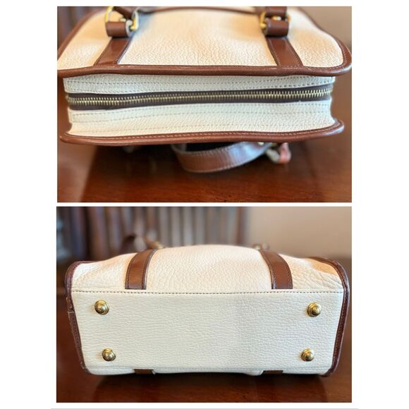 DOONEY & BOURKE - Vintage All Weather Leather (AWL) Shoulder Bag/Cream & Brown - Picture 8 of 16